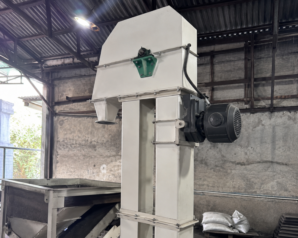 IBEC01 Elevator Conveyor from IDEABORNEO for biomass processing and industrial production in Indonesia