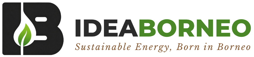 IDEABORNEO company logo for Indonesian biomass, charcoal, wood pellet, and biomass machinery supply